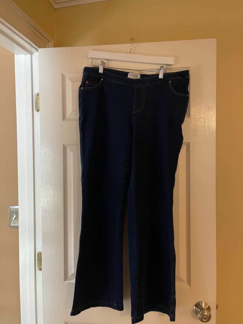 Dark Navy Flare Jeans - Classic Stretch Wide Leg